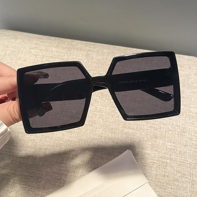 New Vintage Large Frame Sunglasses Women Designer Square Sun Glasses UV400 Fashion Eyewear Travel Gafas De Sol As shown in the figu