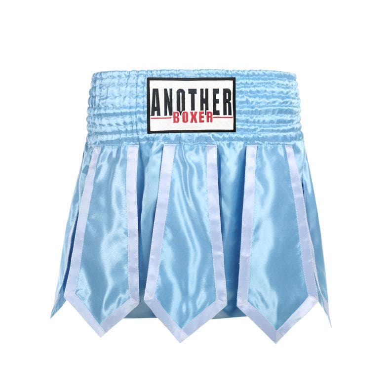 Streamer Style Boxing Training Trunks Free Fighting Sanda Half Pants Muay Thai Shorts for Men Women and Kids Arena Competition XL light blue