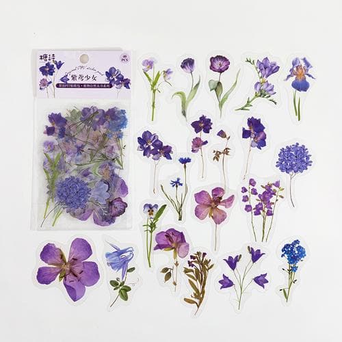 40 Pcs/bag Plant Nature Flower Decorative PVC Sticker Scrapbooking Diy Label Diary Stationery Album Journal Daisy Mushroom Stick