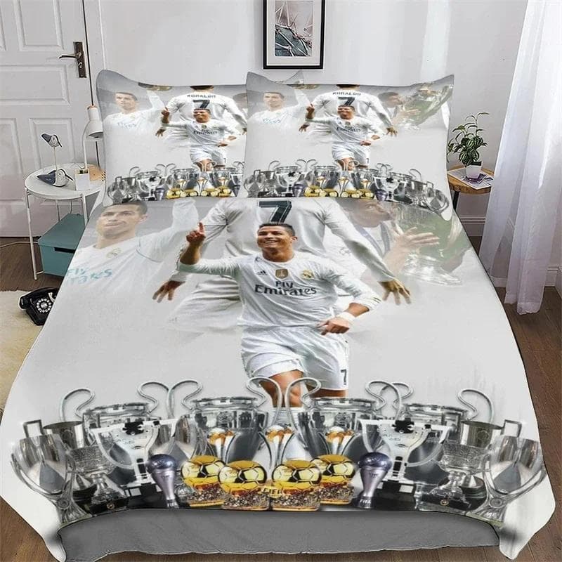 Cristiano Ronaldo-o Bedding Set Duvet Set Single Double Bed King Size Bed Set Adult boys Bedroom Duvet Cover Pillow Case AU King 240x210cm