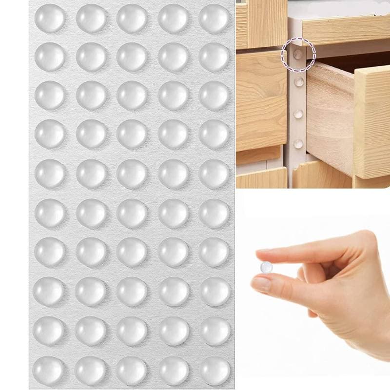 100Pcs Self Adhesive Door Stopper Rubber Damper Buffer Cabinet Bumpers Silicone Furniture Pads Cushion Protective Pads 8x2mm white