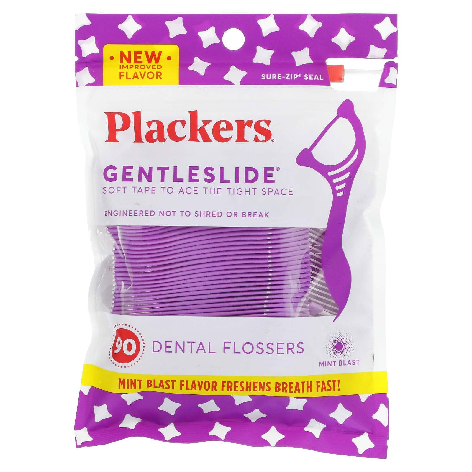 Plackers, Gentleslide, Dental Floss, Mint, 90 Pieces