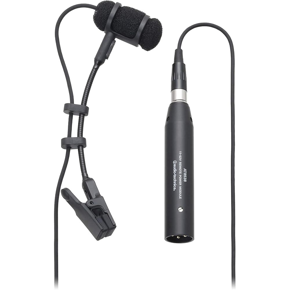 Audio-Technica PRO35 Condenser Microphone, XLR, for Brass Instruments, Saxophone, Trumpet, Includes Instrument Microphone Holder, Back Electret, Unidi