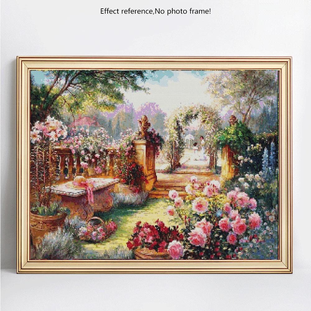Full Round Diamond Painting Garden Landscape Rhinestone Picture 5D DIY Diamond Embroidery 20X30