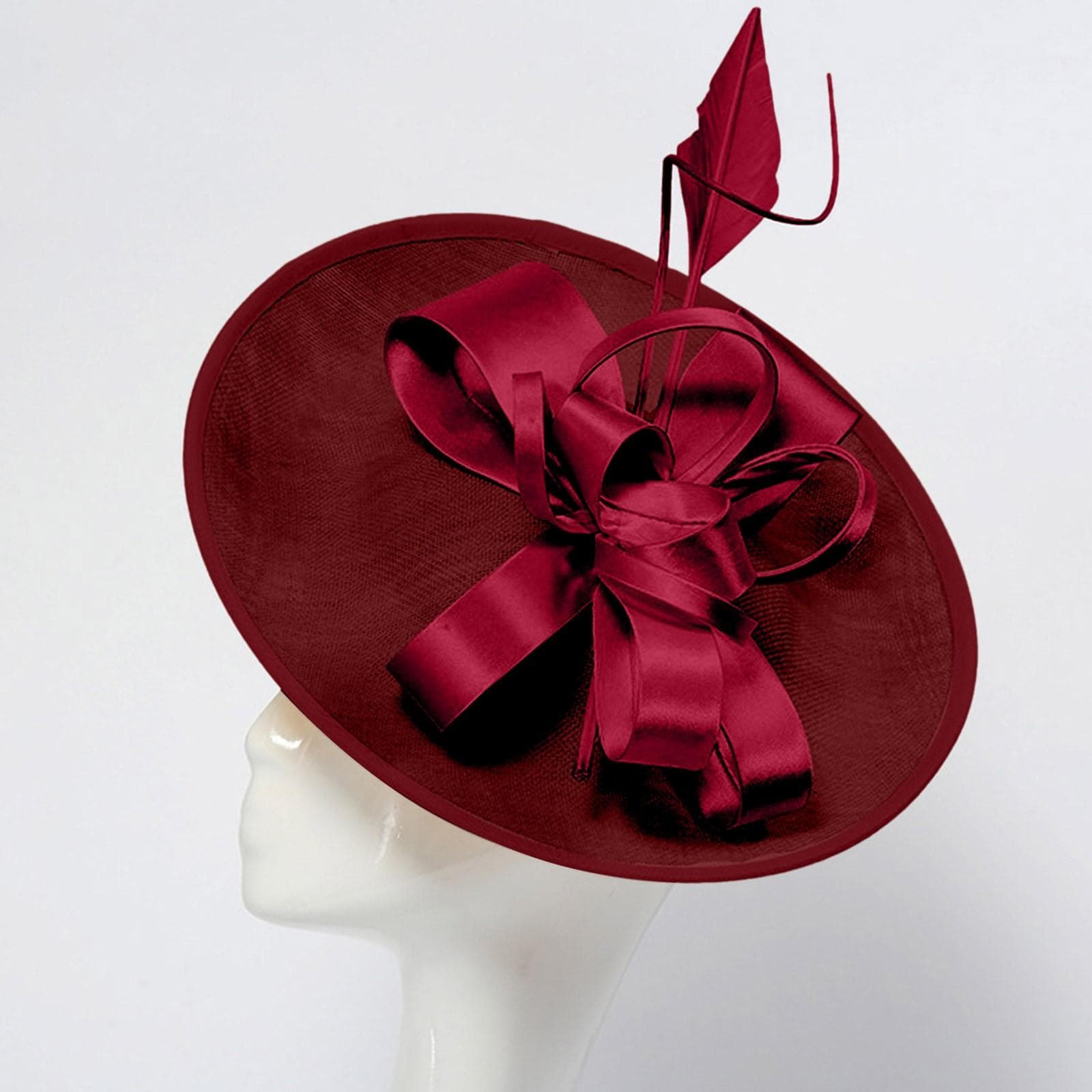 Women Fascinator Hats Tea Party Hat Vintage Hat Headband For Cocktail Head Band Large Solid Color Fashion Exquisite Headwear One Size
