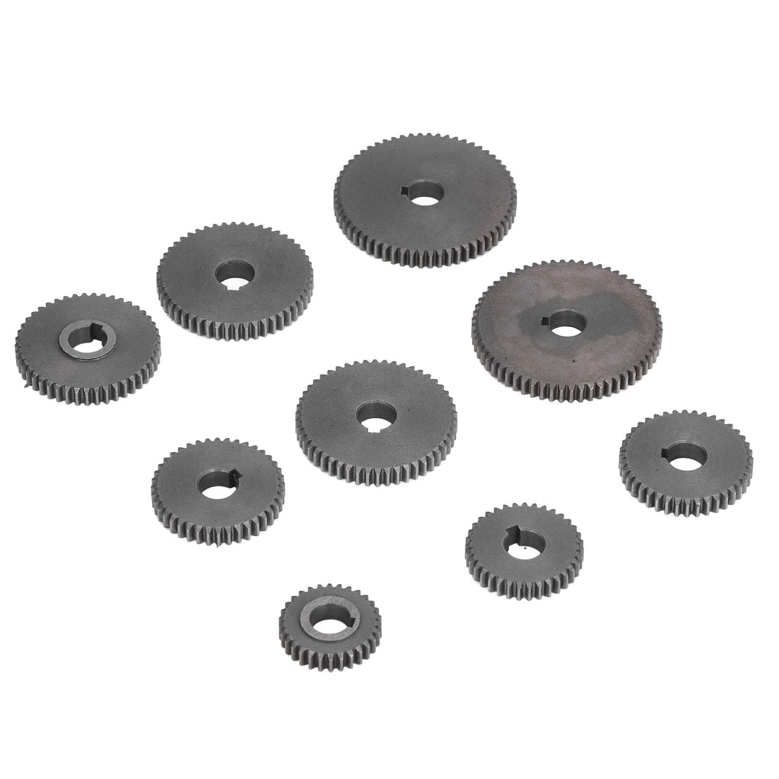 9Pcs Metal Gear Set Mini Lathe Cutting Machine Gears 2xT60 2xT50 1xT45 2xT40 1xT35 1xT30