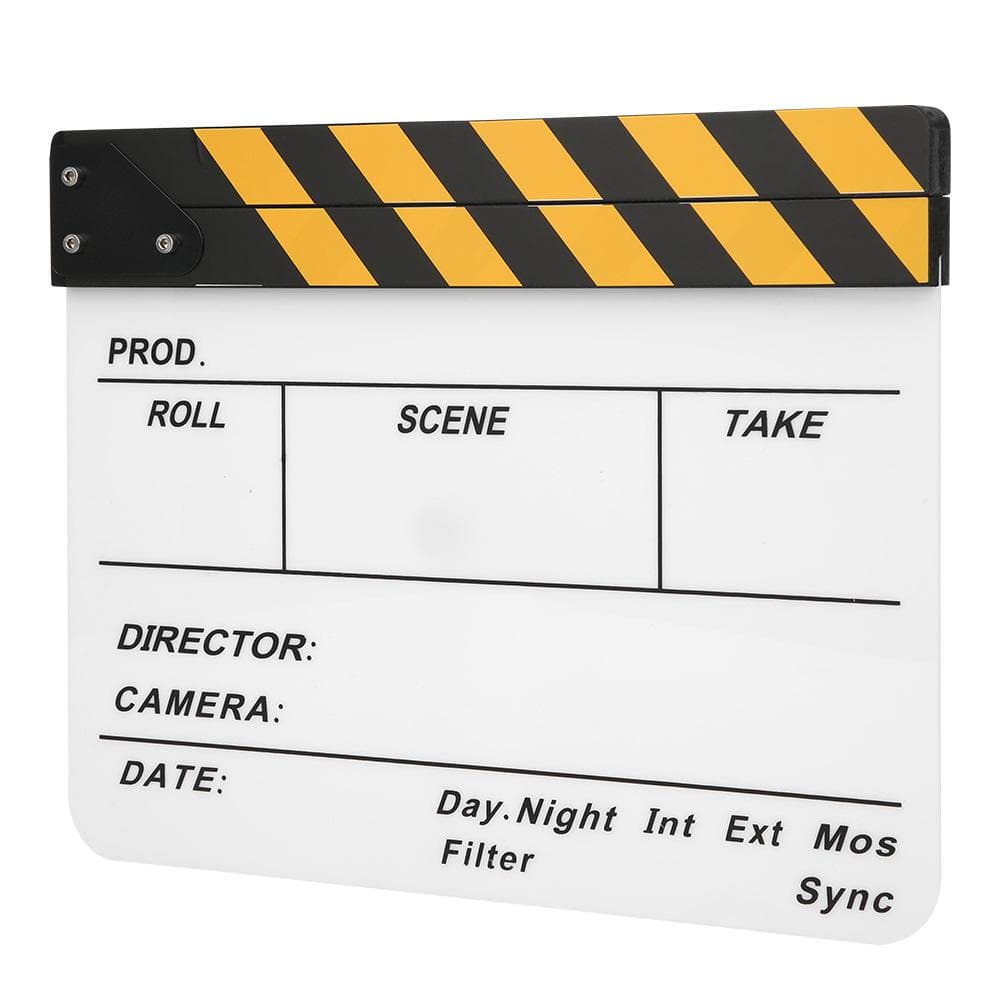 30x25CM Film Clapperboard Acrylic Clapstick Photography Props Director Board Tool(Colorful striped