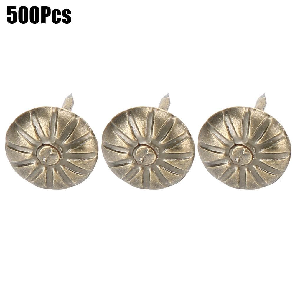 500Pcs 11 x 16mm Bubble Nail Chrysanthemum Pattern Retro Bronze Iron Sofa Fixed Decoration