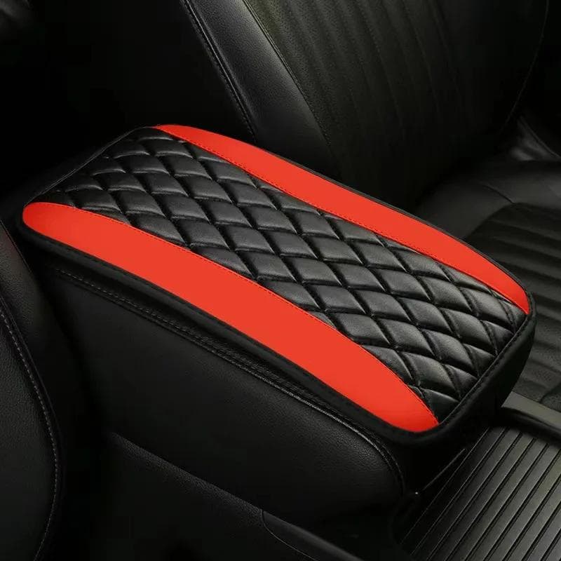 Car Interior Waterproof Universal Armrest Seat Box Center Console Cover Accessories Durable Protector SUV PU Leather Comfortable red