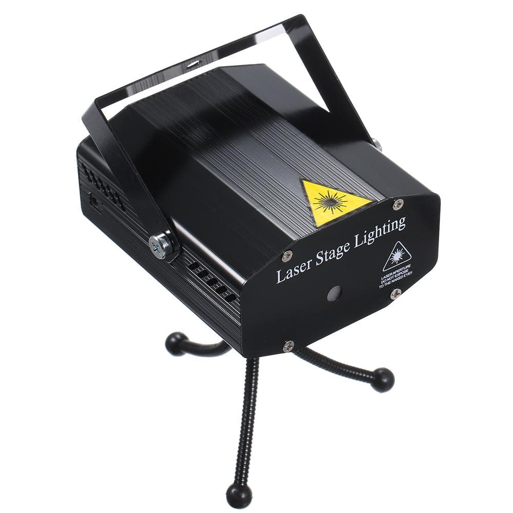AC 110-240V LEDs Lasering Stage Light with Tripod Sound-activated Red & EU Plug