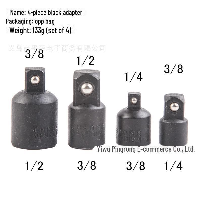 3-in-1 Ratchet Wrench Socket Adapter: 1/2 to 3/8 to 1/4 Conversion Head