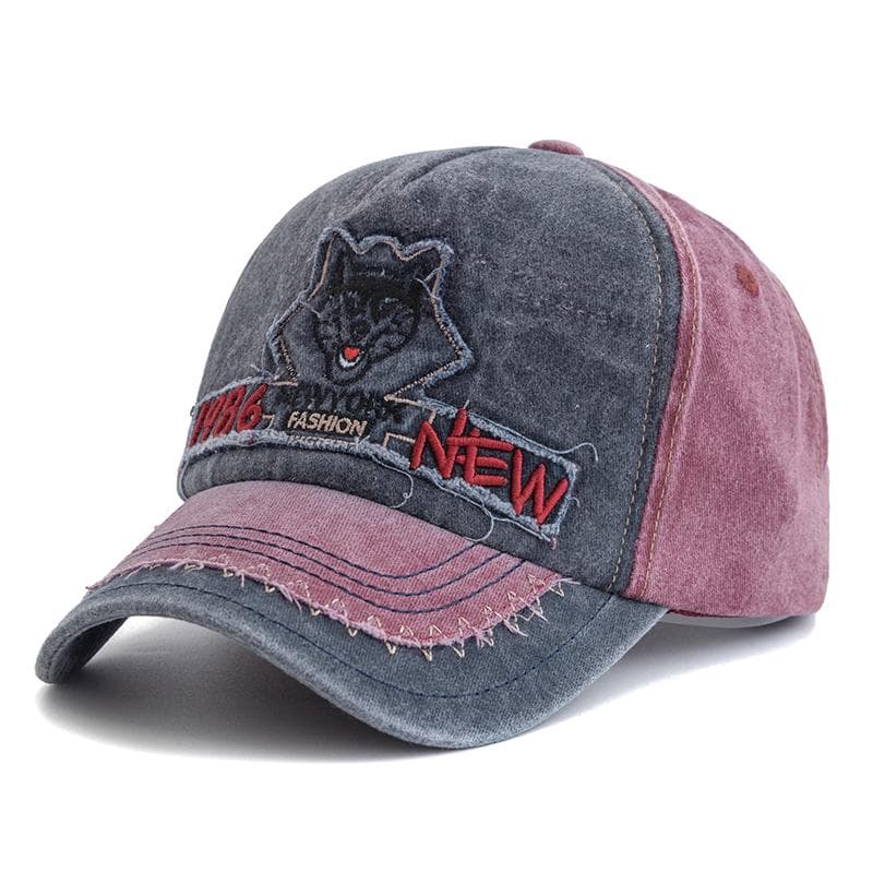 New Unisex Washed Cotton Baseball Cap Leopard Head Embroidery Cap Male Streetwear Dad Hats For Outdoor Camping Hiking Fishing 56cm-60cm