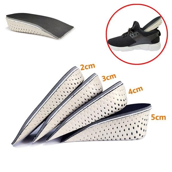 1 Pair Unisex Insole Heel Lift Insert Shoe Pad Height Increase Cushion Elevator Taller 5cm black