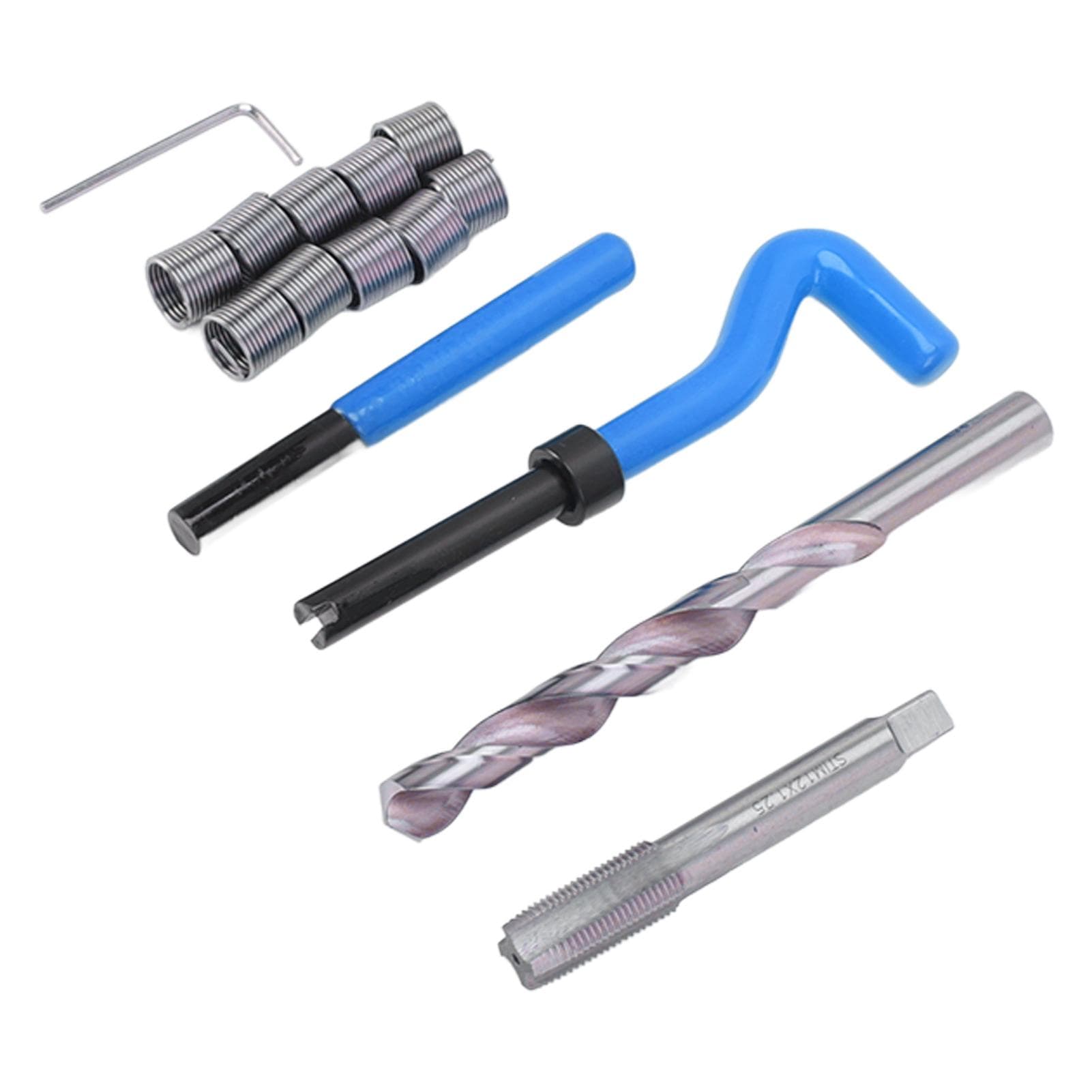 M12 X 1.25 Thread Repair Kit High Strength Threaded Insert Kit for Repairing Damaged Threads Blue blue