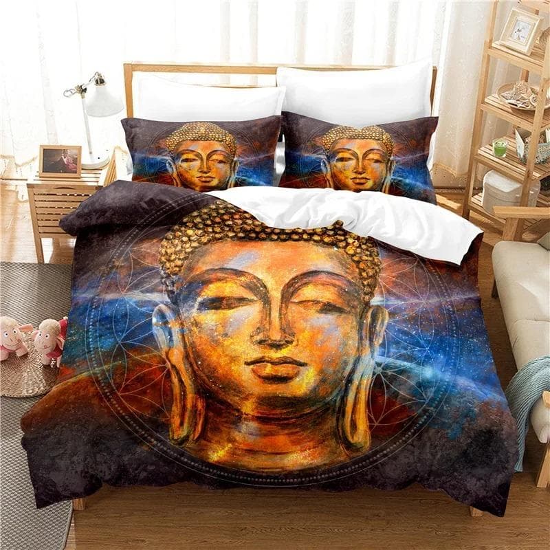 Buddha Statue Bedding Set Duvet Cover Set 3d Bedding Digital Printing Bed Linen Queen King Full Size Bedding Set Fashion Design 70x133cm 2pcs