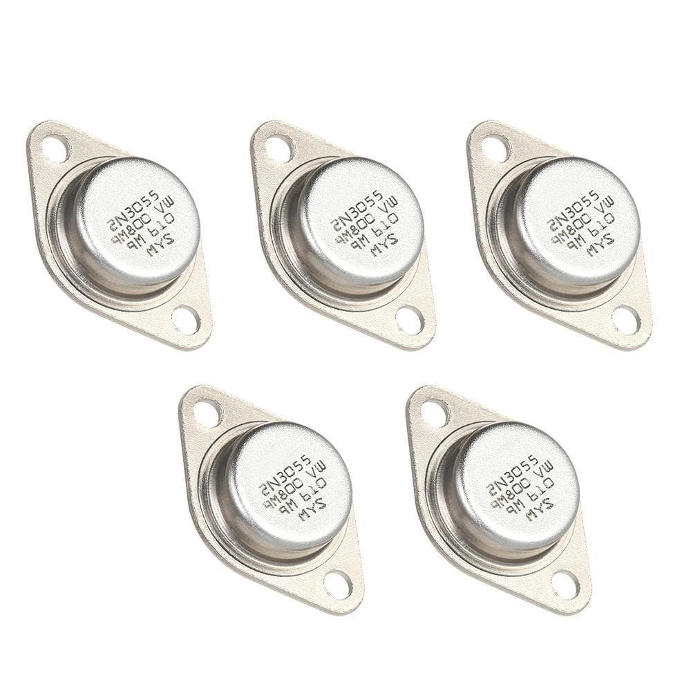 5pcs High Quality 2N3055 Power Transistors NPN TO-3 Metal Case 15A/60V Set of 5 Transistors