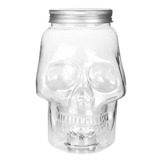 Skull Canning Jar with Lid Food Grade BPA Free Large Capacity Leakproof Reusable Halloween Drinking Glasses Jar Beverage Holder 800ML