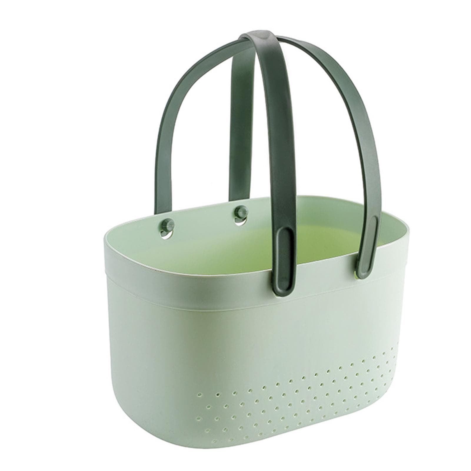 Portable Shower Basket with Ventilation Holes Large Capacity Plastic Portable Storage Basket with green