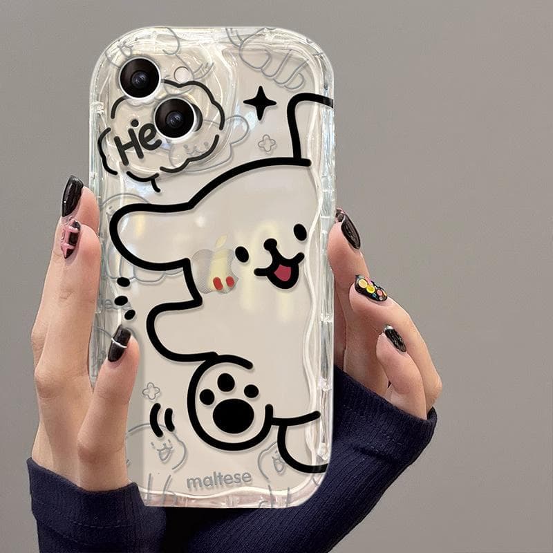 Applicable To Apple 15 Mobile Phone Case 16 Women's IPhone 14promax/13 Cream Pattern Silicone 11/12mini iPhone 16 plus