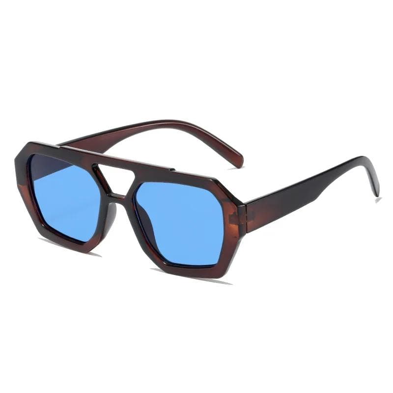 Vintage Square Sunglasses Women Designer Double Bridge Candy Colors Fashion Shades UV Protection Stylish Oculos De Sol Other
