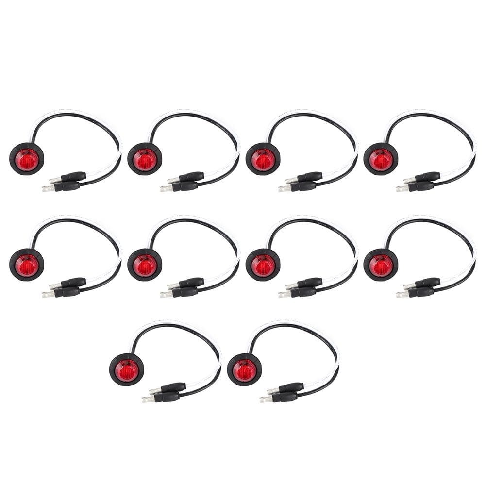 10pcs 34in LED Side Marker Light Clearance Lamp with DC Terminal 12V for Car Trailer Truck red