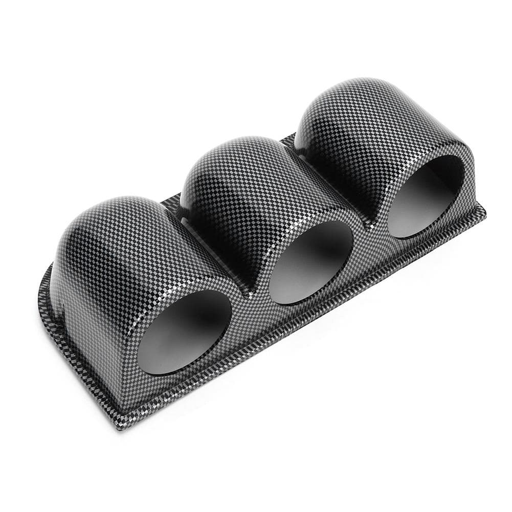 52mm2in 3?Hole Triple Gauge Mount Holder Carbon Fiber Style Auto Car Dash Meter Pod