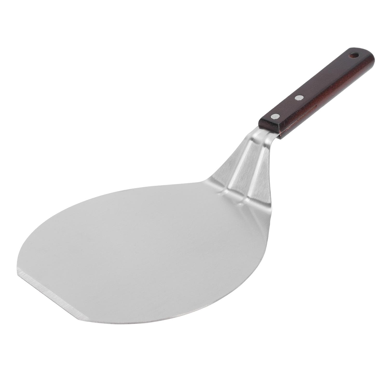 Kitchen Spatula Professional Food Grade Stainless Steel Blade Spatula for Cake Pizza Pancake Square Round Pizza Spatula, Wooden Handle