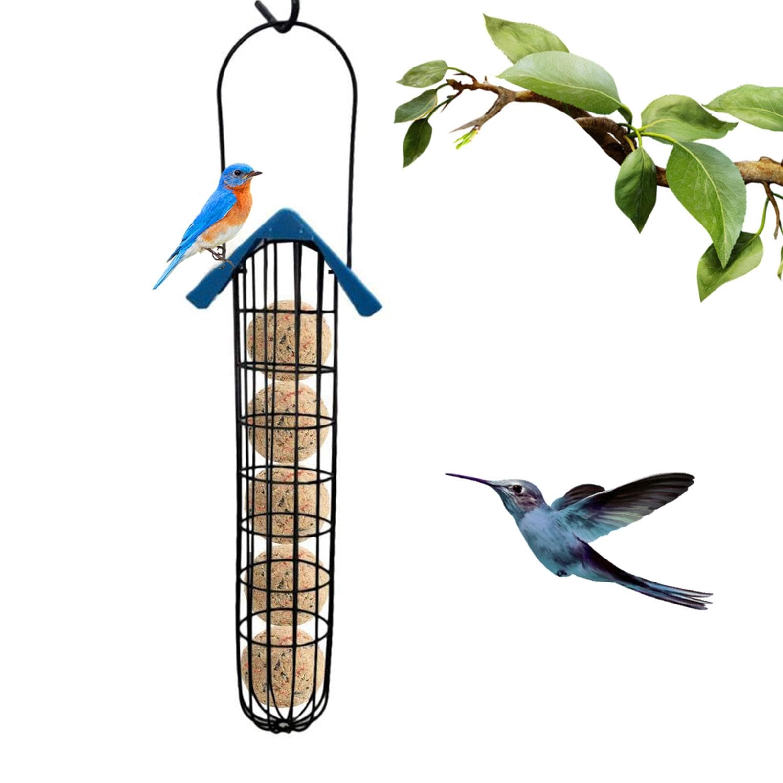 Outdoor Bird Feeder Fat Ball Food Dispenser Wild Bird Hanging Feeder black