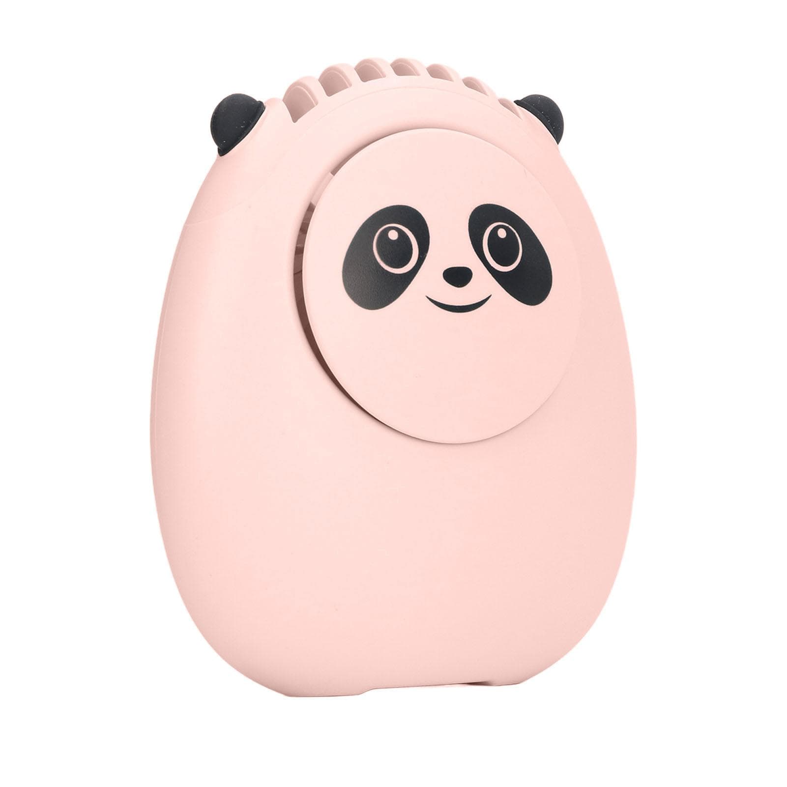 Portable Neck Fan Cute Bear 3 Speeds USB Rechargeable Quiet Bladeless Mini Fan with Lanyard for pink