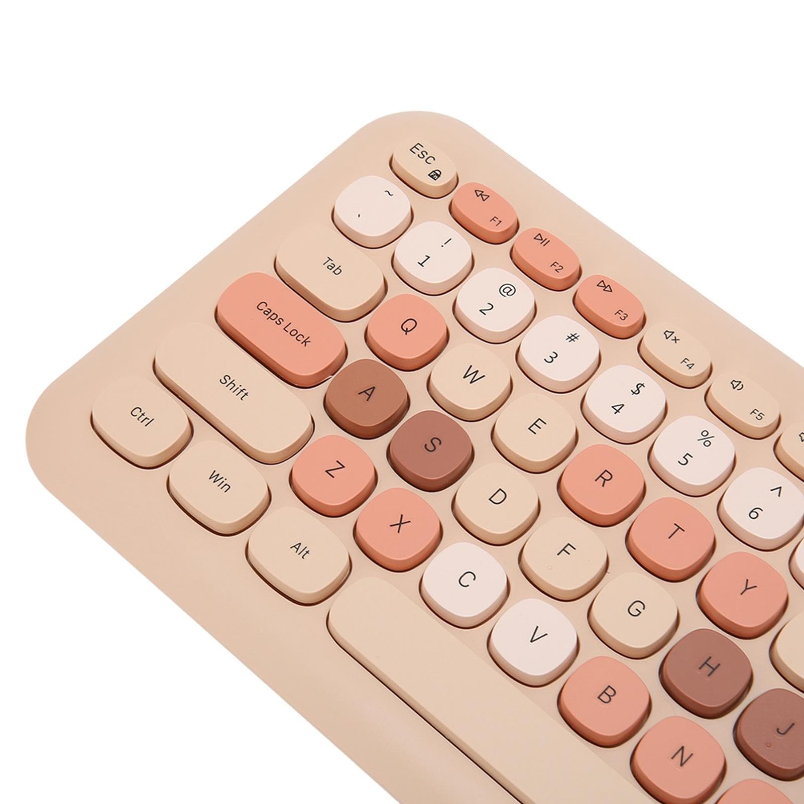 Keyboard Mouse Combo 2.4GHz Wireless Contrast Color 110 Round Keycaps Keyboard and Mouse for Family