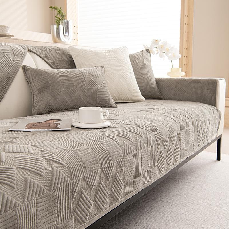 Plush Geometry Sofa Covers Pets Kid Mat Sofas Cover Anti-slip Couch Protector Slipcover Solid Color Sofa Cushion for Living Room 70x70cm 1pcs