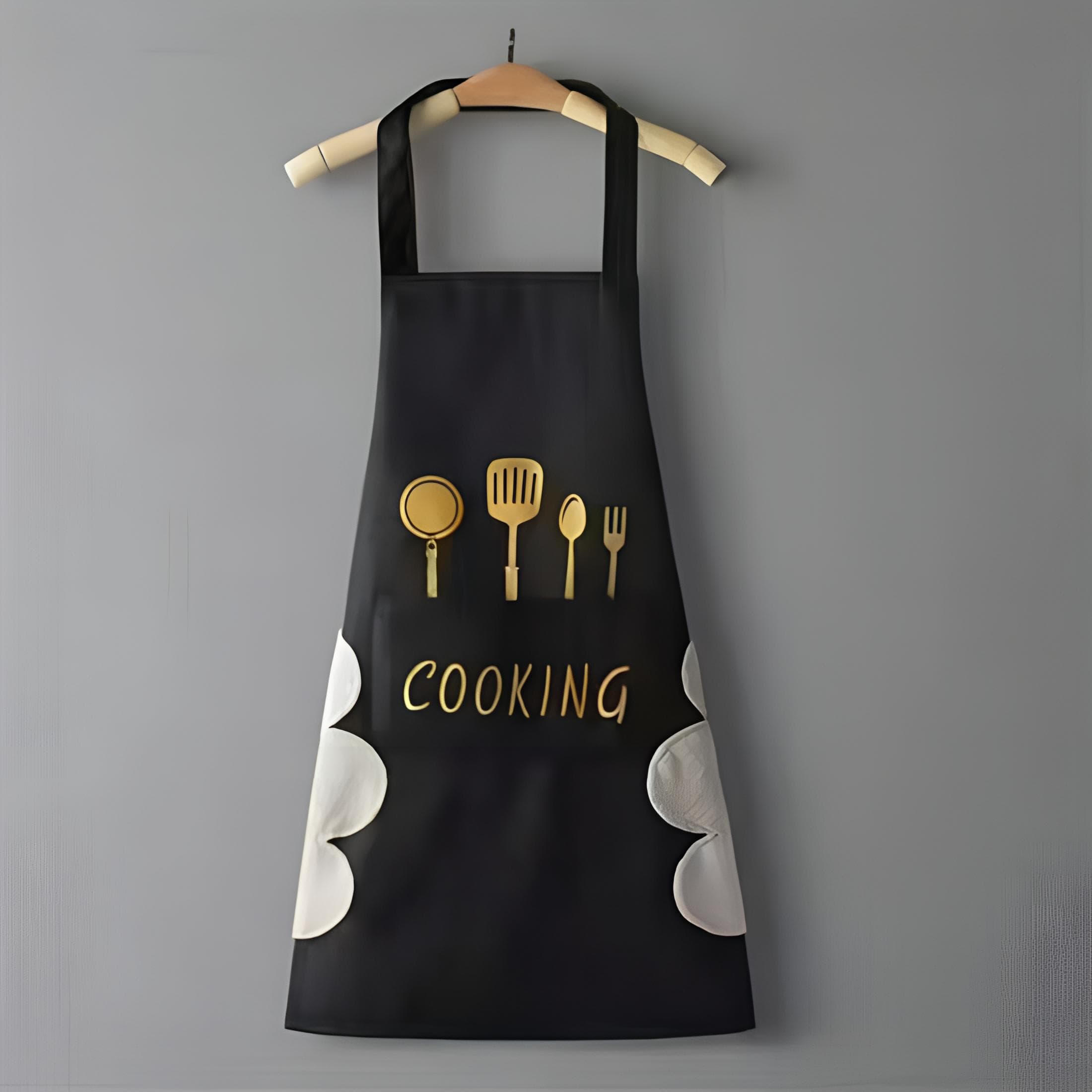 Waterproof Cute Japanese Style Cooking Apron - Wipeable & Oil-Proof for Women Rubbing Hands Style