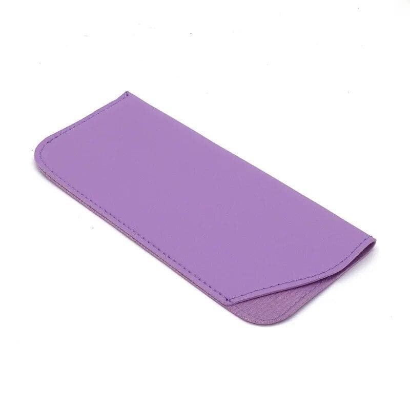 Pure Color Leather Eyeglass Sunglasses Reading Glasses Case Soft PU Leather Pouch Bag Pocket Eyeglasses Sleeve Eyewear Protector