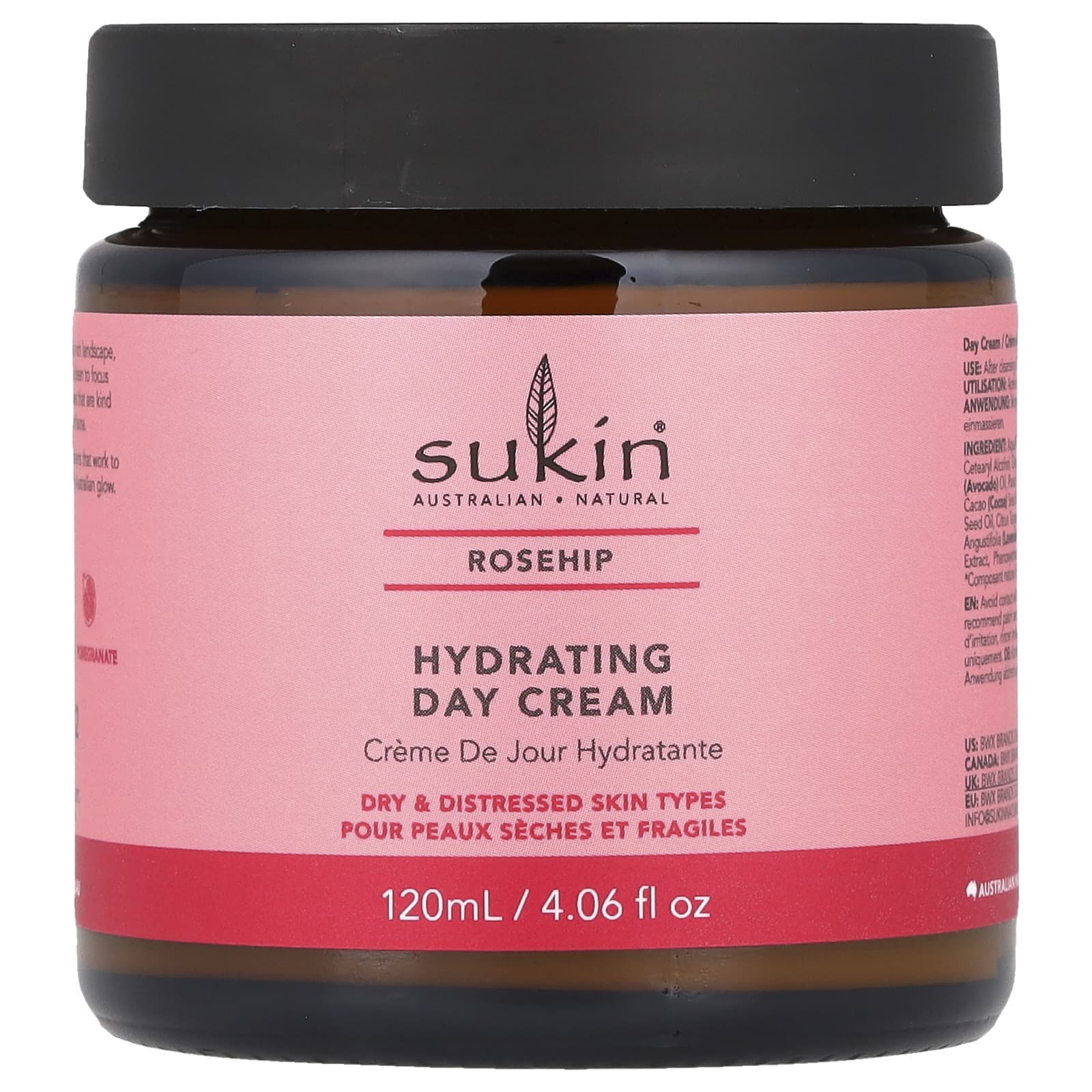 Sukin, Moisturizing Day Cream, Rosehip, 4.06 fl oz (120 ml)
