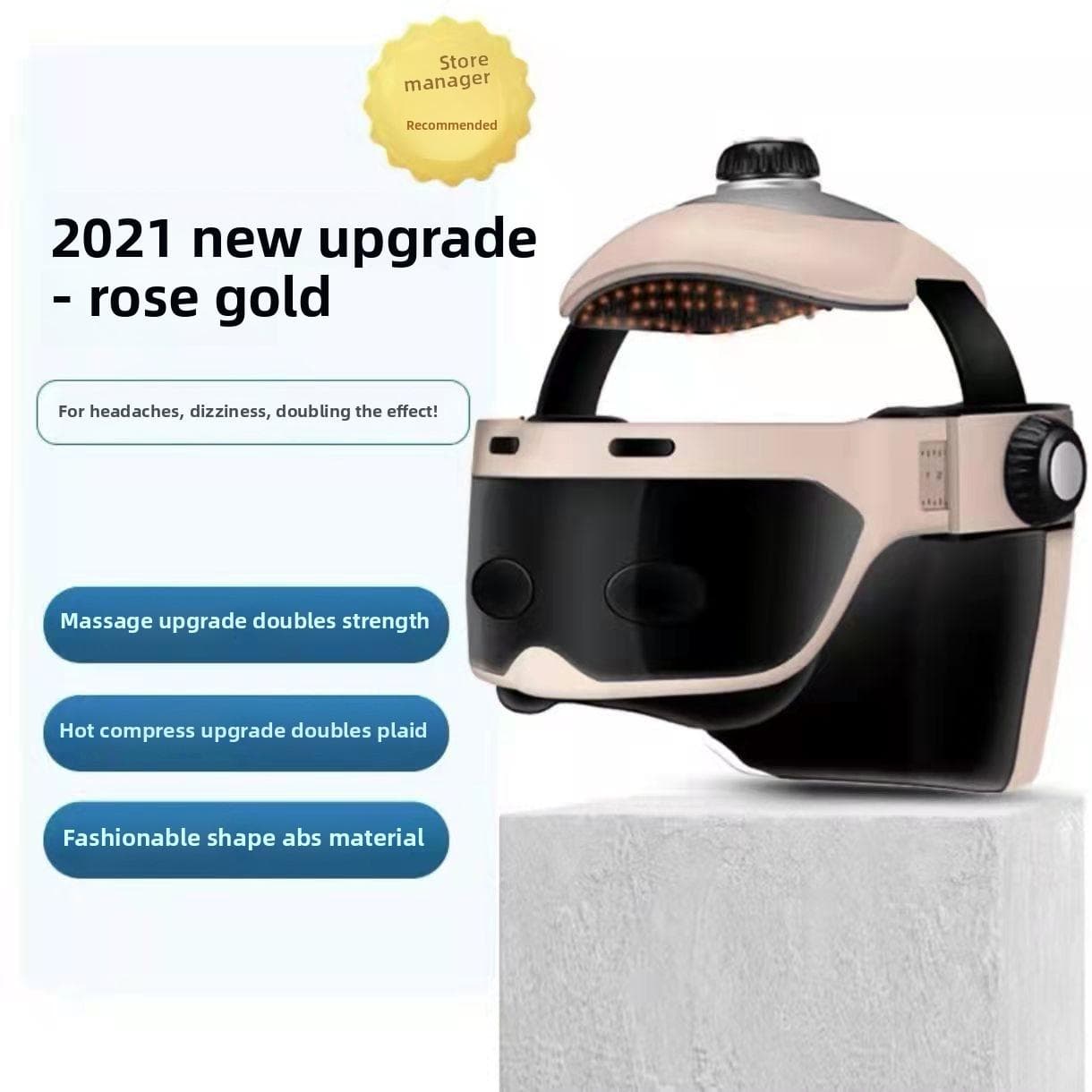 Electric Head Massager Household Scalp Automatic Hot Compress Relaxation Massager Headache Air Pressure Kneading Bluetooth Music