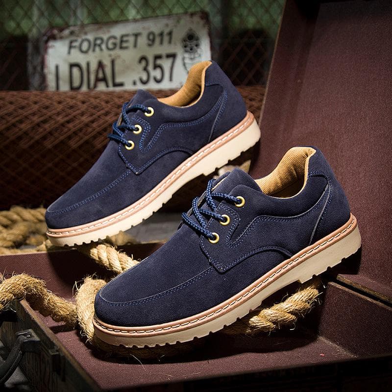 Spring and Autumn Men's Low Top British Trendy Shoes Logging Shoes Fashion Casual Shoes Tooling Suede Leather Men's Shoes 44