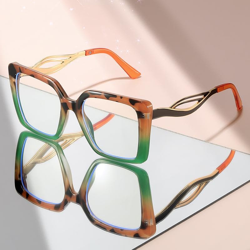 New large frame flat lens sunglasses with high end metal temple design perfect for daily wear and street photography