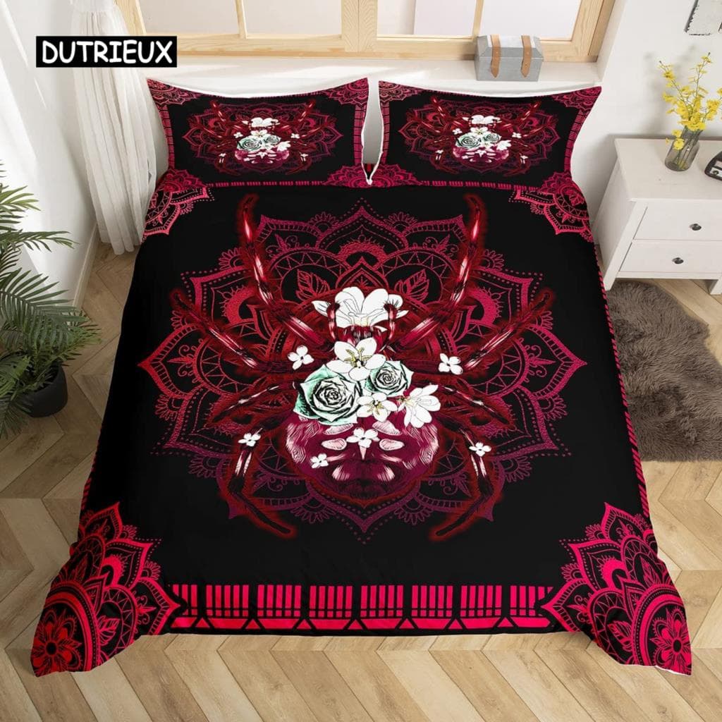 Spider And Animals Bedding Set Microfiber 3D Print Duvet Cover Queen King Size Fashion Design Comforter Cover With Pillowcases EU single(135x200cm)