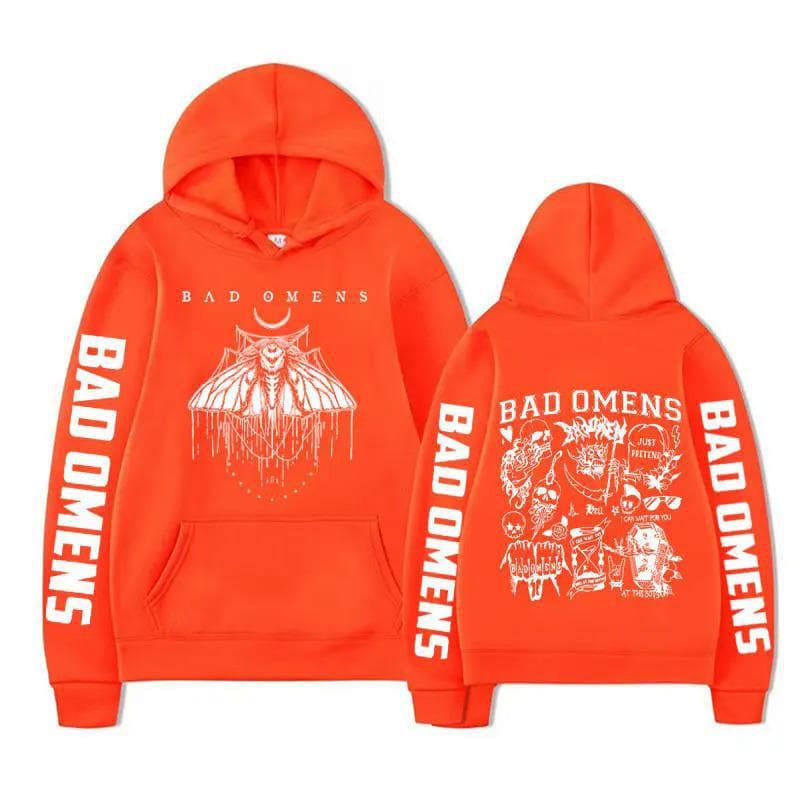 Limited Bad Omens Band Moth Music Tour Hoodie M orange