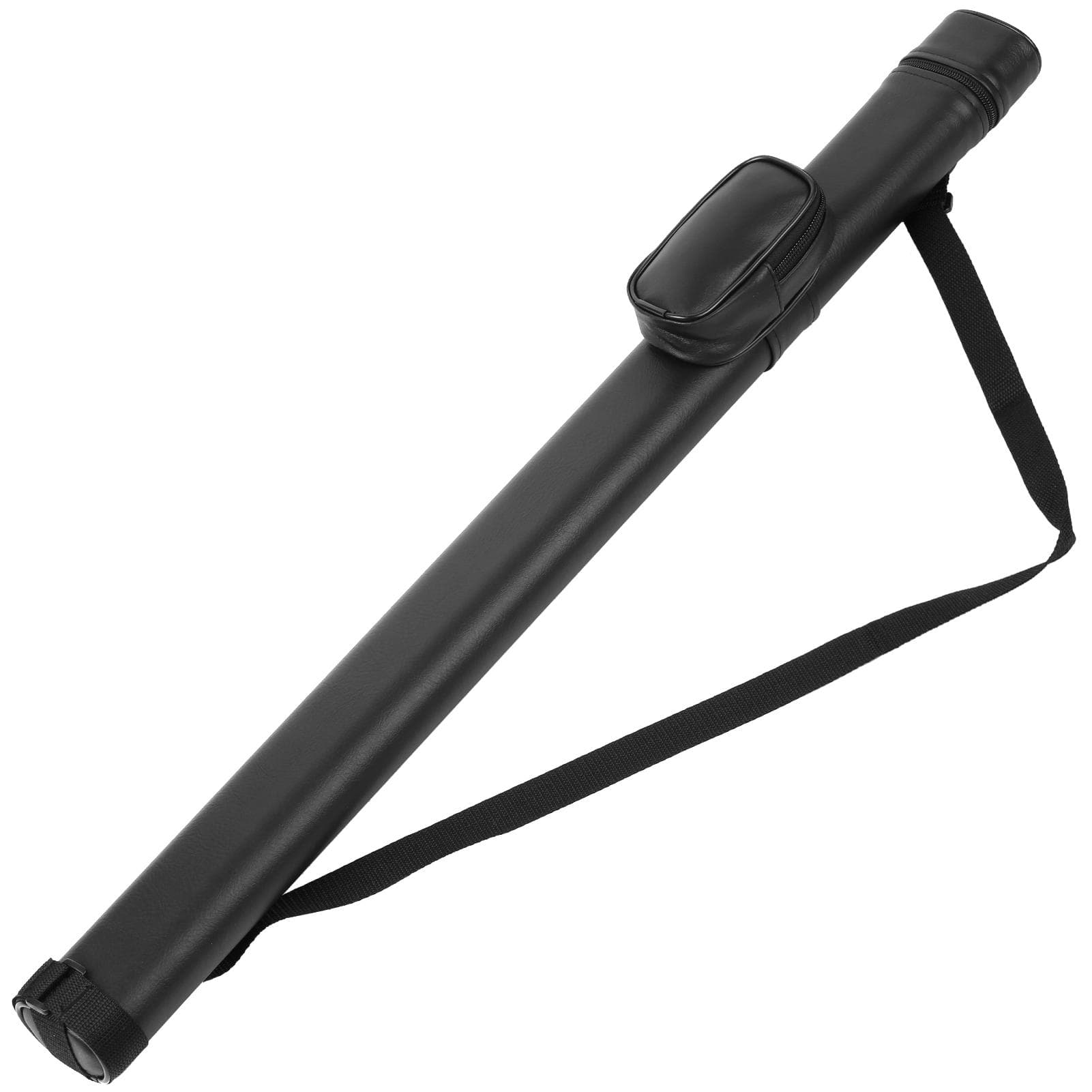 Billiards Pool Cue Tube Carrying Case PU Hard Billiard Case Adjustable Shoulder Strap Cue Storage black
