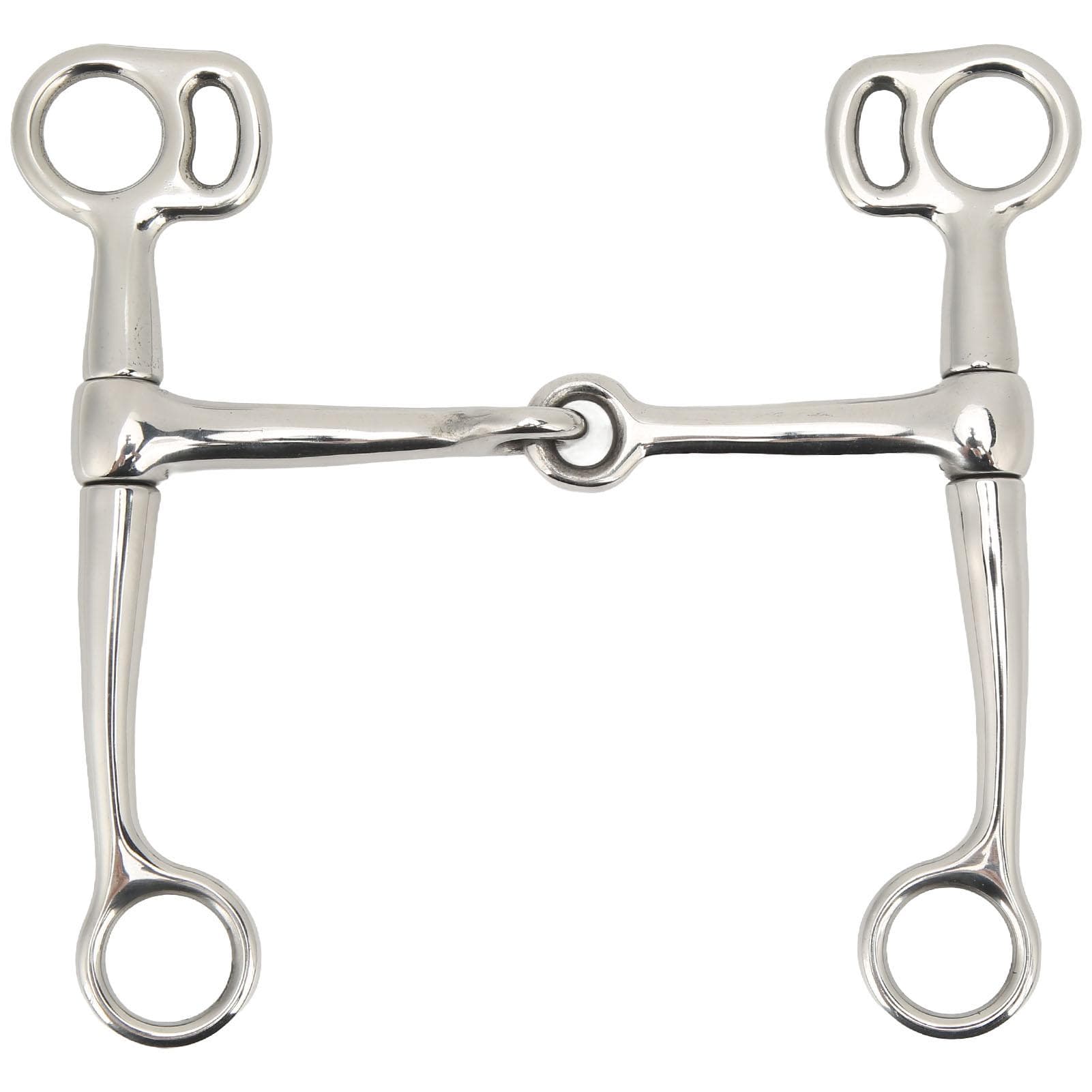Horse Breaking Bit Stainless Steel 125mm Jointed Mouth Bit Equipment with Turn Cheek for Training
