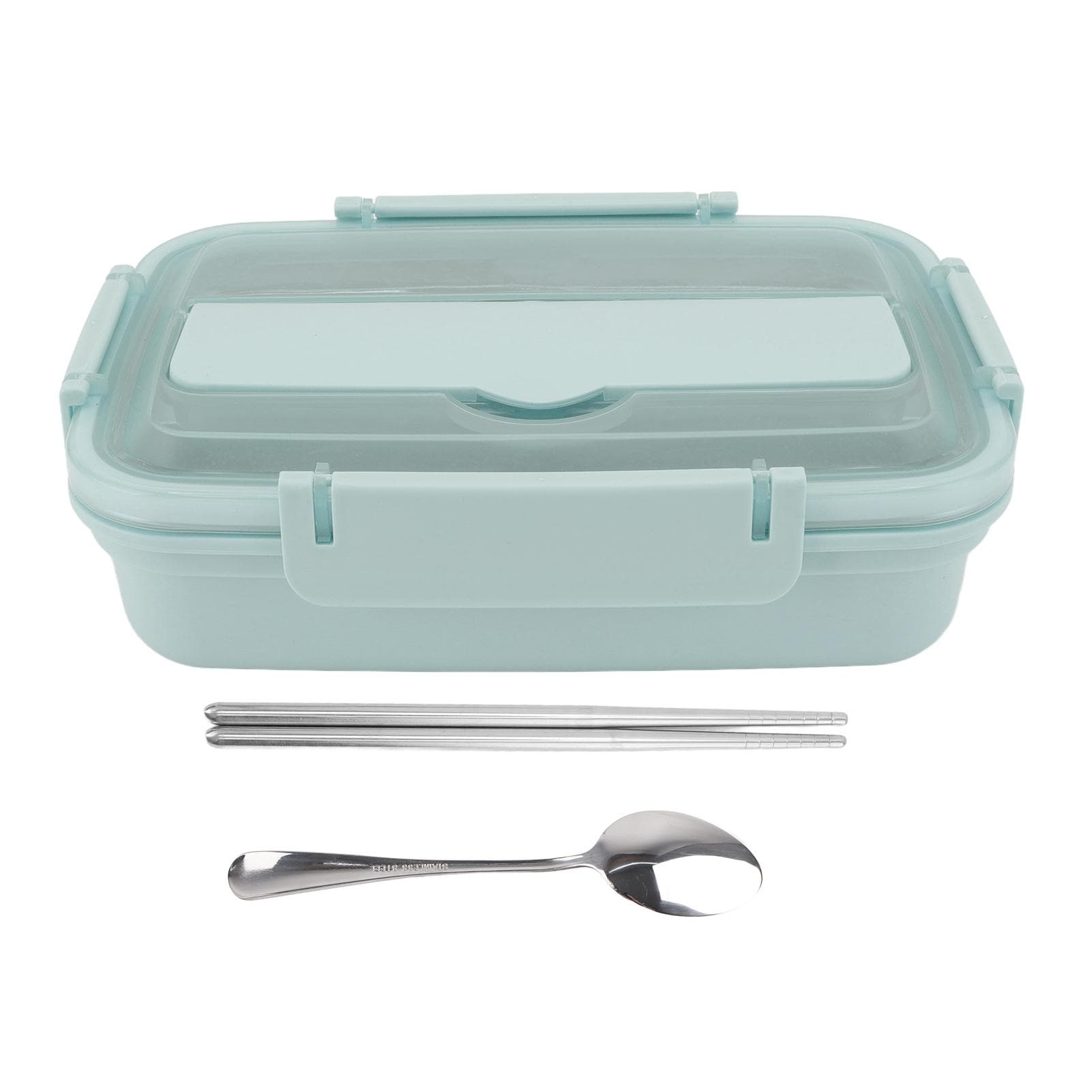 Lunch Box 3 Compartments 304 Stainless Steel Plastic Matching Spoon Chopsticks Portable Lunch L