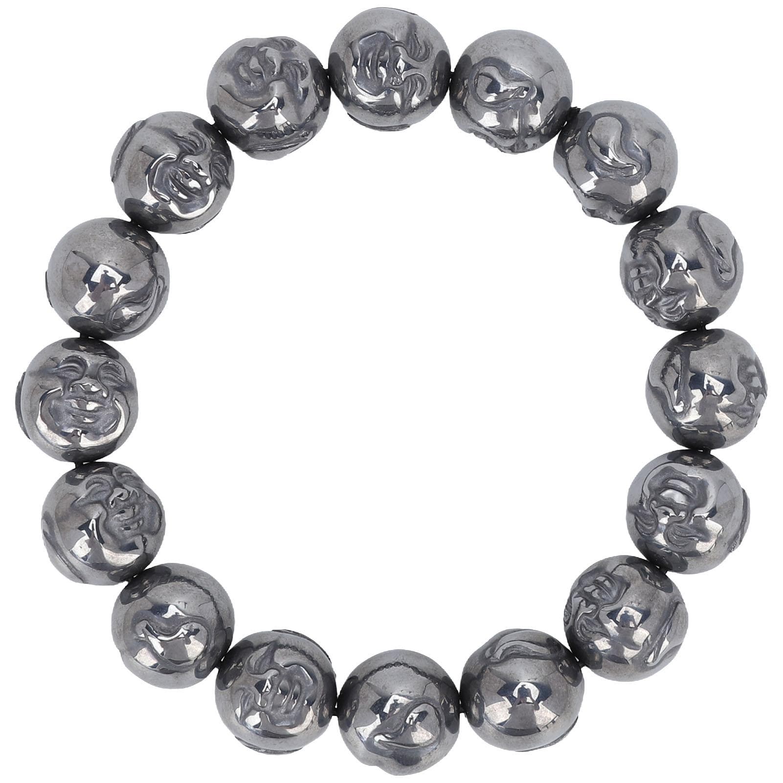 Terahertz Bracelet Round Loose Beads Terahertz Healing Stone Bracelet for Women Men