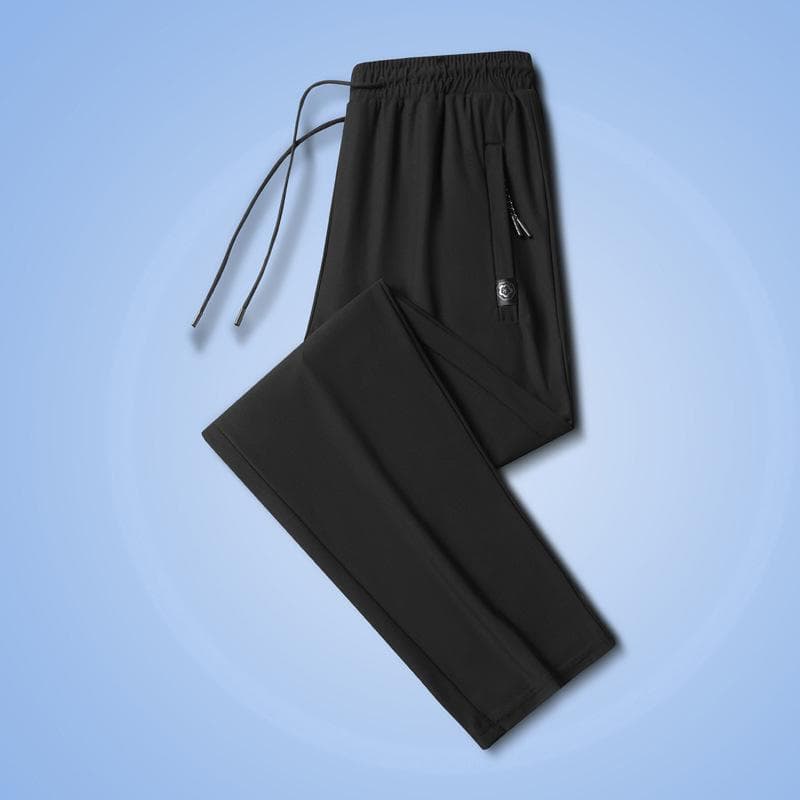 Men's Summer Sports Casual Trousers Sweat-Absorbing Breathable Cool Rope Trousers Lightweight and Comfortable Running Trousers L
