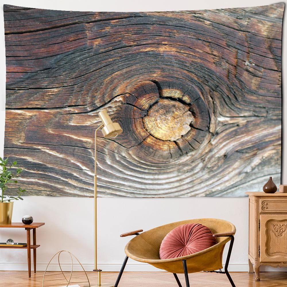 Wood Grain Tapestry Wall Hanging Imitation Original Ecological Wooden Hippie Fantasy Farmhouse TV Background Home Decor 95x70CM