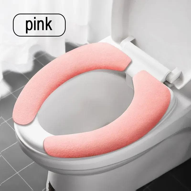 1 Pair New Toilet Warm Washable Health Sticky Pads Toilet Seat Cover Pad Household Reusable Soft Toilet Seat Cover