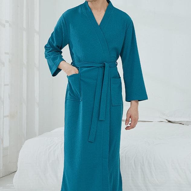 Plus Size Women's Sauna Suit Thin Long Couple's Loungewear Hotel Bathrobe XXXL green