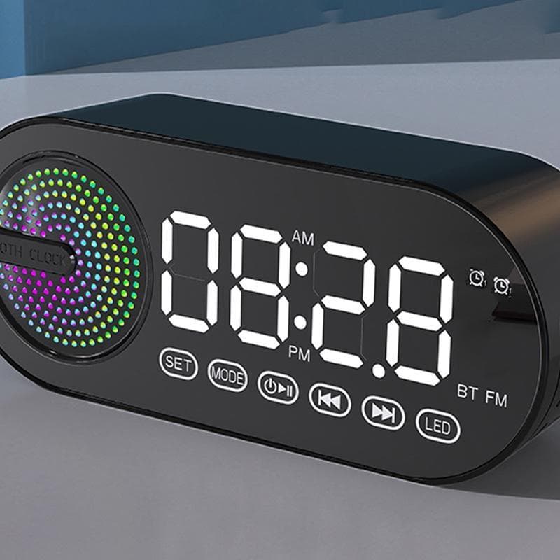 Wireless Speaker Small Stereo With Clock And Alarm Clock black
