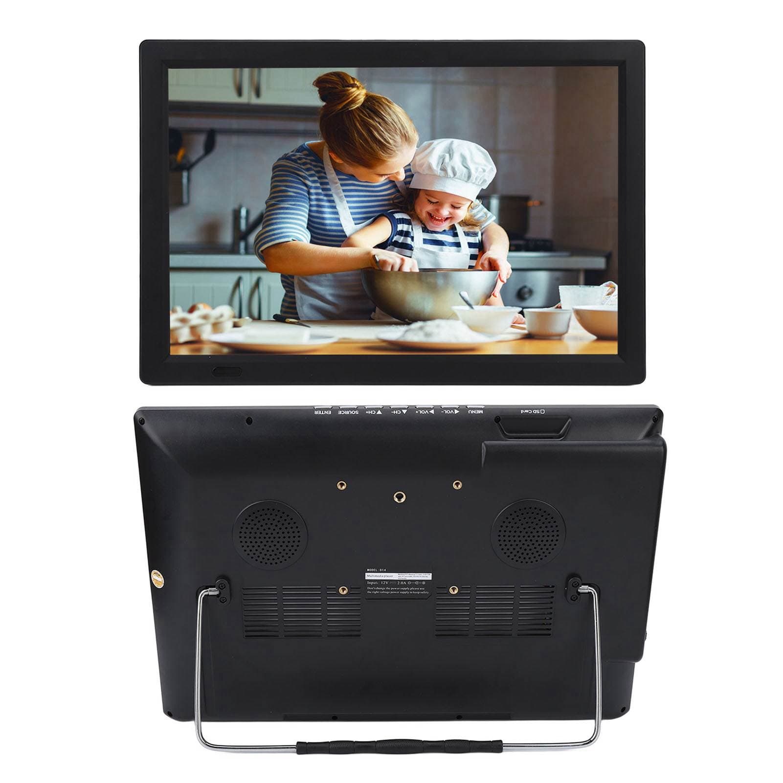 14 Inch Portable LED TV Built in Tuner Portable Widescreen LCD Display with Stand UK Plug