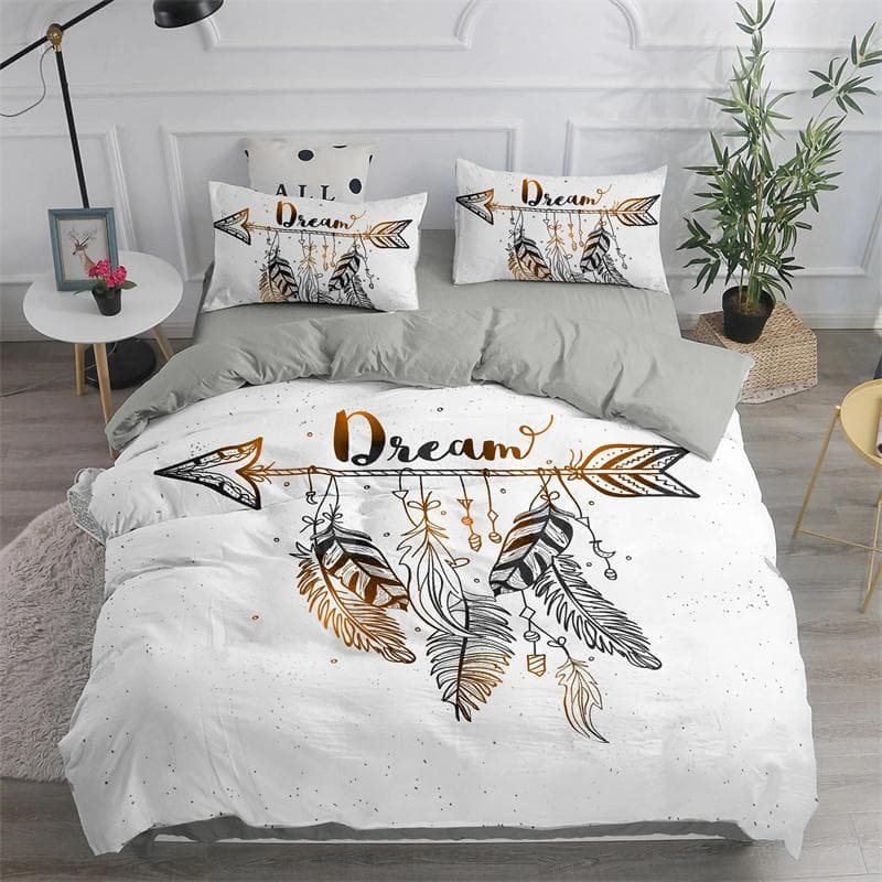 Dream Catcher Bedding Set Elegant Bohemian Duvet Cover Queen Twin Full Ethnic Quilt Cover Single Double King Comforter Bed Cover 175X220cm-3pcs